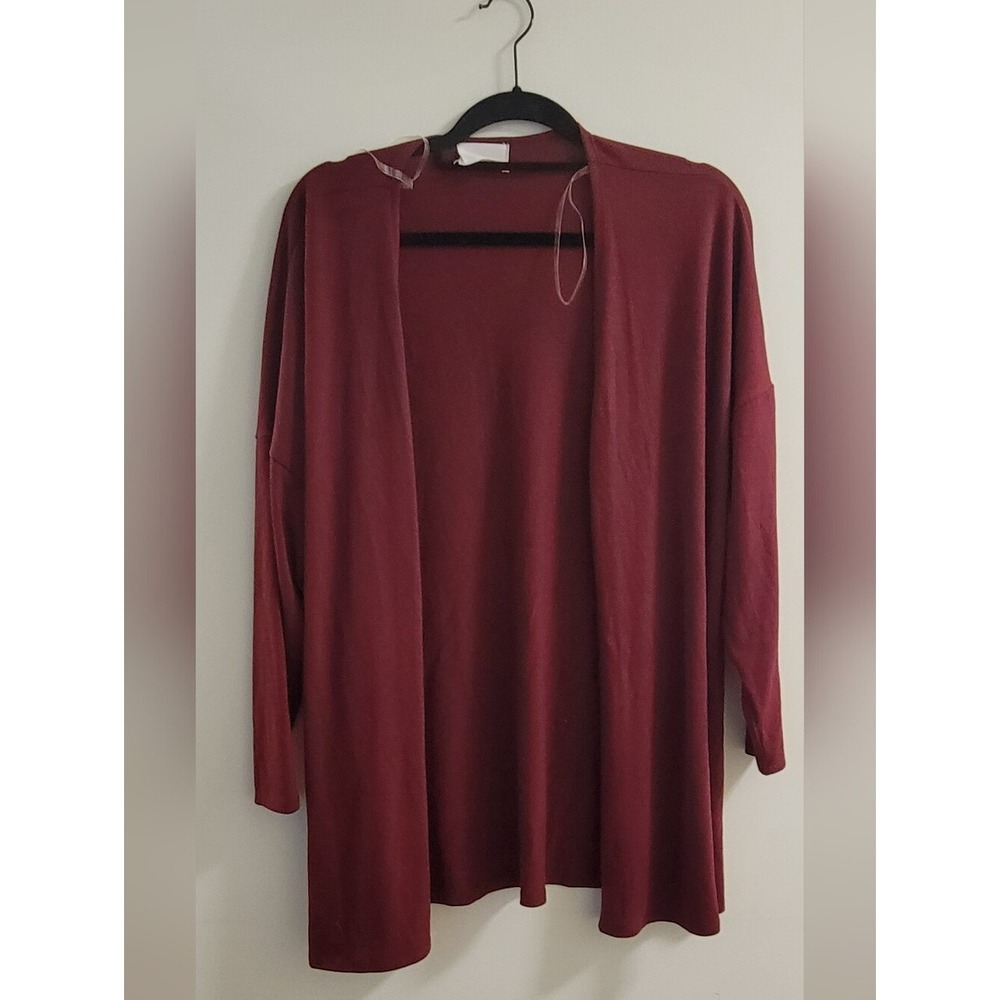 ANDREE BY UNIT Open-Front Cardigan in Wine Size Sm - Picture 1 of 3